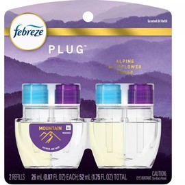 Generic Febreze Plug with Fade Defy Technology Air Freshener (2) of 0.87 fl oz Refills (Mountain), Clear
