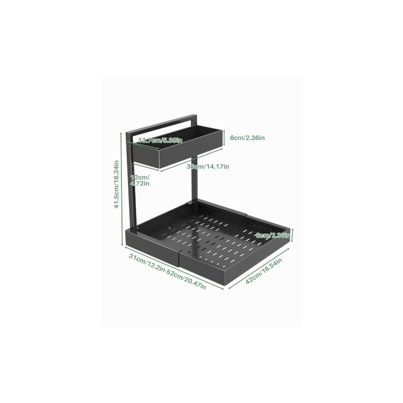 UMDONX Sink Kitchen Organiser 2-Tier Under Sink Shelf | Pull-out