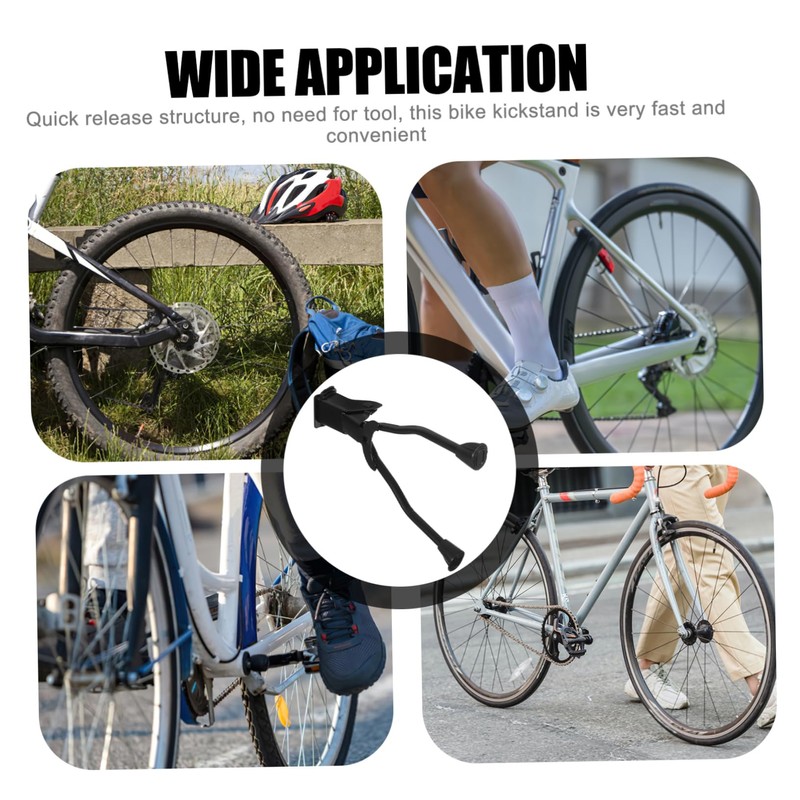 GRIRIW 1pc Double Leg Kickstand for Mountain Bikes Black Parking