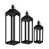 GYKLE Set of 3 Metal Decorative Lanterns Indoor & Outdoor