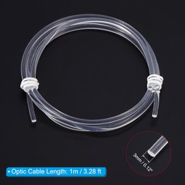 PATIKIL 3mm 1m PMMA Side Glow Fiber Optic Cable Kit, with LED Aluminum Illuminator 12V 1.5W Guide Light Source Decoration for Home DIY Lighting, Cool White