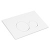 Toilet Water Tank Panel White ABS Squared Round Button Dual