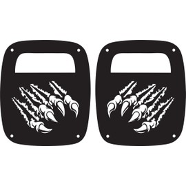 JeepTails Claw Tail lamp Light Covers Compatible with Jeep CJ or YJ and TJ Wranglers Black Set of 2