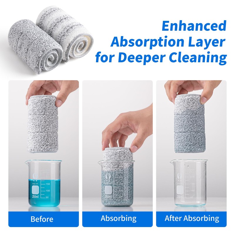 Oshang Flat Mop Head Refill, 13" X 4.9" Flat Mop