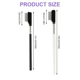 QIYUDA 2 Pack Metal Eyelash Comb Separator, Short Handle Eye Lash Comb