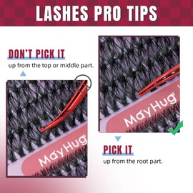 Mayhug Lash Clusters 320pcs 30D DIY Eyelash Extension D Curl Individual Lashes 9-16MIX 0.07D Lash Clusters Extensions DIY Eyelash Extension Self Application at Home (30D-0.07D-9-16mm)