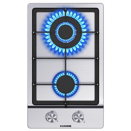 KOXKING Gas Cooktop 12 inch, Built-in Gas Stove Top with 2, 12 Inch NG/LPG Convertible Cooktops, Dual Burner Propane Cooktop with Thermocouple Protection, Stainless Steel