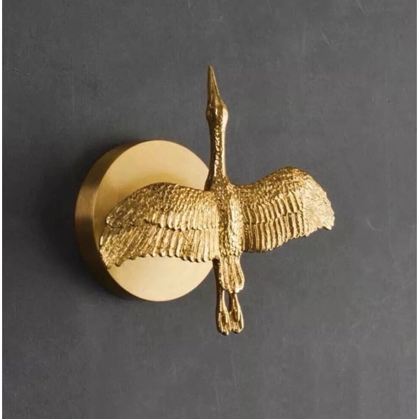 Handmade Crane Handmade Solid Brass Animal Hook Wall Mounted Coat