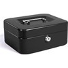 JORSION Locking Medium Steel Cash Box with Money Tray,Lock Box
