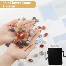 400 g Gemstones for Children, Healing Stones, Uncoloured, Bags with Drawstring, Chakra Stones, Lucky Stones, Stone Game for Crystal Therapy, Meditation, Gemstones, Healing Crystals (C)