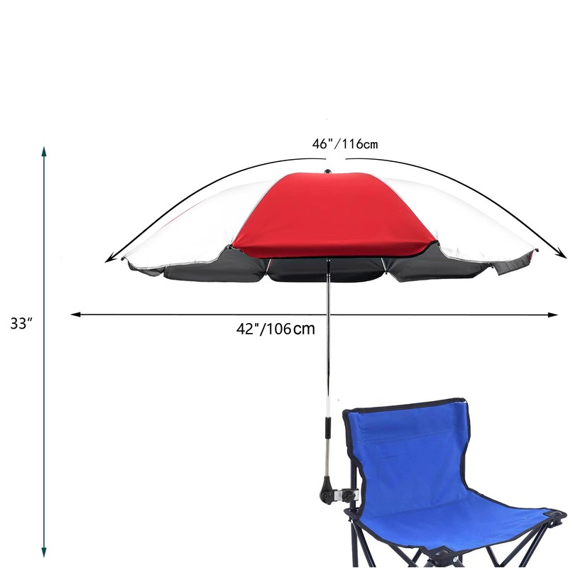 GRANDMEI Chair Umbrella with Clamp,46 inches UPF 50+ Clip on