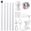 BONWIN White Flag Pole Kit for Outside House, 6FT Thickened