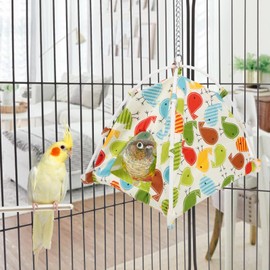 Wontee Bird Nest House Parrot Hanging Tent Snuggle Hut for Parakeets Cockatiels Conures Lovebirds (M)