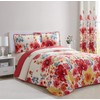 All American Collection 3 PC Floral Printed Red and Beige