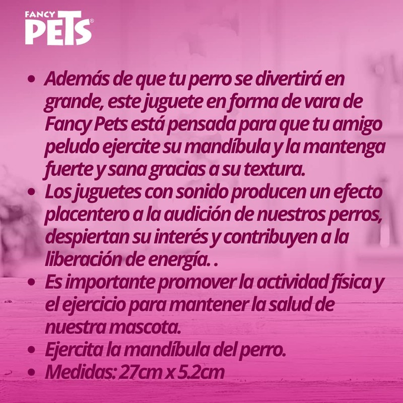 Fancy Pets Juguete Vara Flexible con Sonido para Perro Tamaño