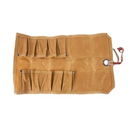 ieron Waxed Canvas Roll Bag - Hand Tool Organizer with 10 Compartments, Portable Storage Bag for Screwdrivers and Wrenches, Heavy Duty Tool Roll for Workshop