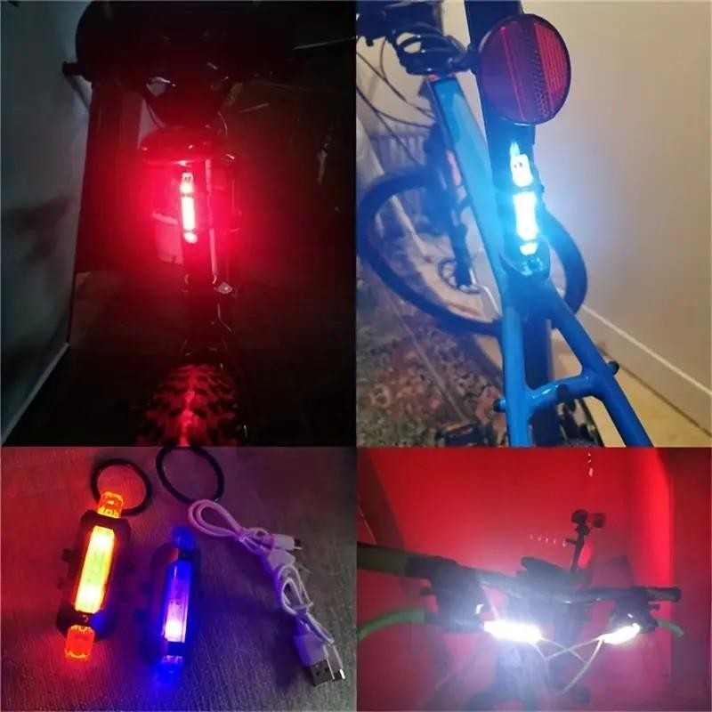 USB Rechargeable Bicycle Rear Light, 4 Modes Bicycle Tail Light,