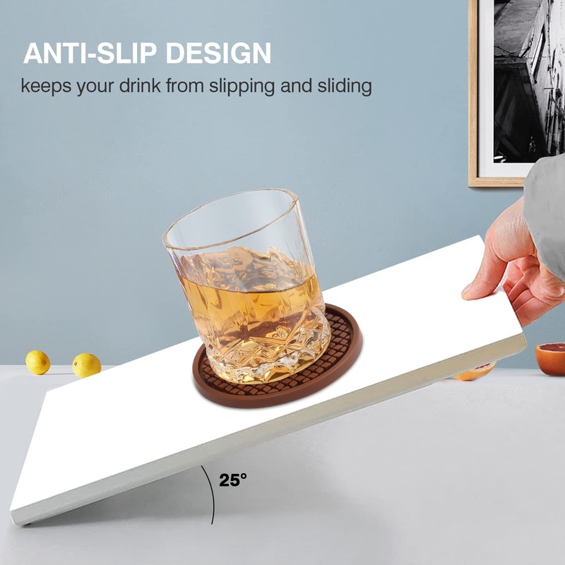 3 Pack Silicone Coasters for Drinks, Thickened Coasters with Deep