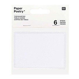 Rico Design 6 Glittery White Place Cards
