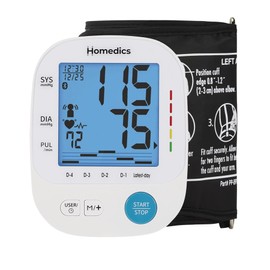 Homedics 700 Series Arm Blood Pressure Monitor for Home use, 5-Day Trend View, Irregular Heartbeat & Motion Detection, Bluetooth for Homedics Health App Sync, 2 Users, Soft Arm Cuff (9"-17")