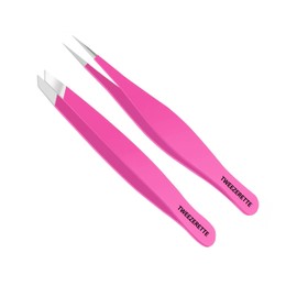 Fine Point & Slant Tweezers for Women and Men – Precision Tweezers for Ingrown Hair, Facial Hair, Splinter, Blackhead and Tick Remover, Sharp Needle Nose, Precision Tweezers for Chin Hair