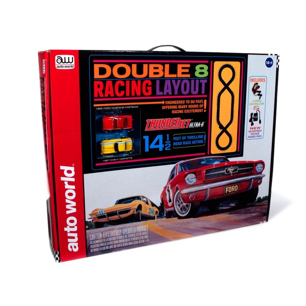 Auto World 14.5' Double 8 Racing Slot Race Set