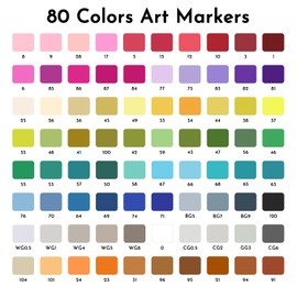 ABEIER Alcohol Markers, 80 Colors Dual Tip - Chisel& Fine, Coloring Markers Perfect for Adults and Kids, Ideal For Book Drawing Sketching Painting, Card Making, Includes 1 Colorless Blender