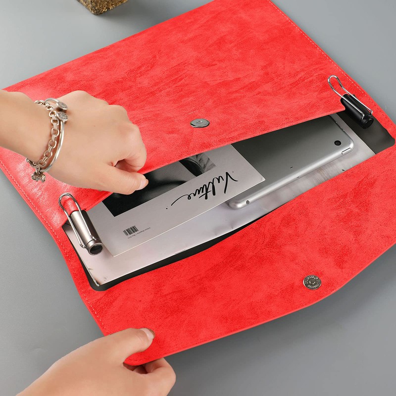 Enyuwlcm PU Leather A4 File Folder Document Holder Waterproof Portfolio