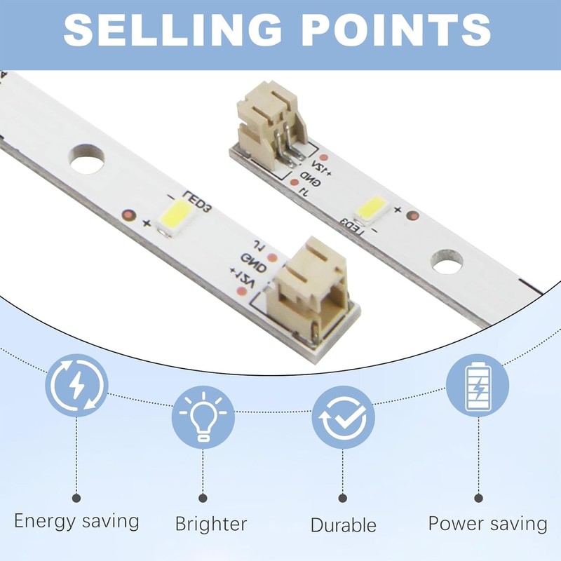 Pack of 4 LED Light Strips for Rongsheng/Hisense Refrigerator, Light
