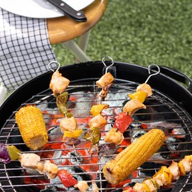 com-four® 12x Schaschlikspieße aus Edelstahl - 24 cm lange Fleischspieße - BBQ Grillspieße für Fleisch, Fisch und Gemüse (12 Stück - 24cm)