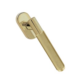 Gedotec Window Handle Matte Brass | 1 Piece | MARION | Tilt Grid Olive without Lock Cylinder | Window Fitting for Windows | Modern Window Olive on Oval Rosette | 42 mm Pin Length