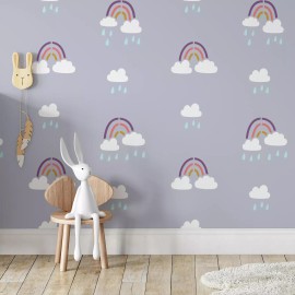 Stencil Revolution Rainbow Clouds Pattern Wall Stencil - Durable & Reusable Mylar Stencils
