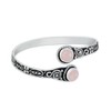 Silver Carats Two-Stone Bracelet with Rose Quartz - Silver-Plated, Adjustable,