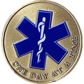 First Responders EMS One Day at A Time Medallion Serenity Prayer Chip