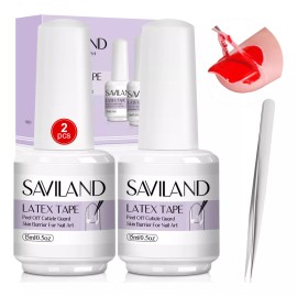 Saviland Latex Liquido Para Uñas Protector De Cuticula 2pz