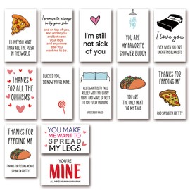 SHIEL-EVEN 14 Pcs Funny Mini Love Notes Cards Anniversary Cards with Envelopes, for Valentines Day Him Her Husband Wife Boyfriend Girlfriend, Lunch Box Notes Card (DLM077)