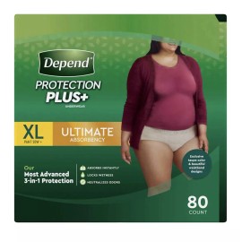 Depend Protection Plus for Women X-Large 80-Ct