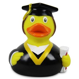 LILALU Share Happiness - Bath Duck for Kids and Adults - Squeaky Duck - Bachelor Duck