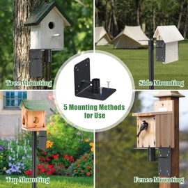 JAOTREL Bird Feeder Pole 60" Outdoor Decor - Premium Metal, Rust-Resistant, Sturdy & Weatherproof - Easy Installation for Garden, Lawn, Field Bird House Pole, Bird Feeder, Outdoor Birdhouse