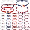 30Pcs 4th of July Bracelets Accessories - Patriotic Red White and Blue USA Star American Flag Independence Day Bulk Gifts for Women Men Party Favors Supplies