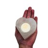 'Good Vibes Smudge Kit: 1 Selenite Heart Candle Holder 2"