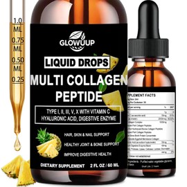 Liquid Collagen for Women Men,Multi Hydrolyzed Peptides Collagen Supplement