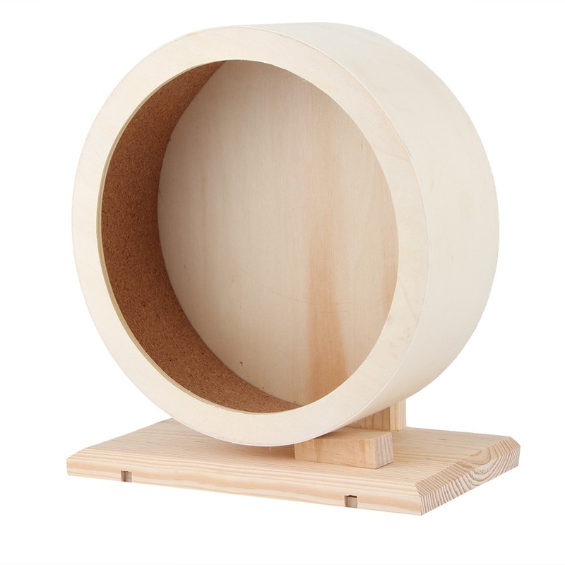 Wooden Bracket Silent Pet Exercise Running Wheel Toy for Hamster