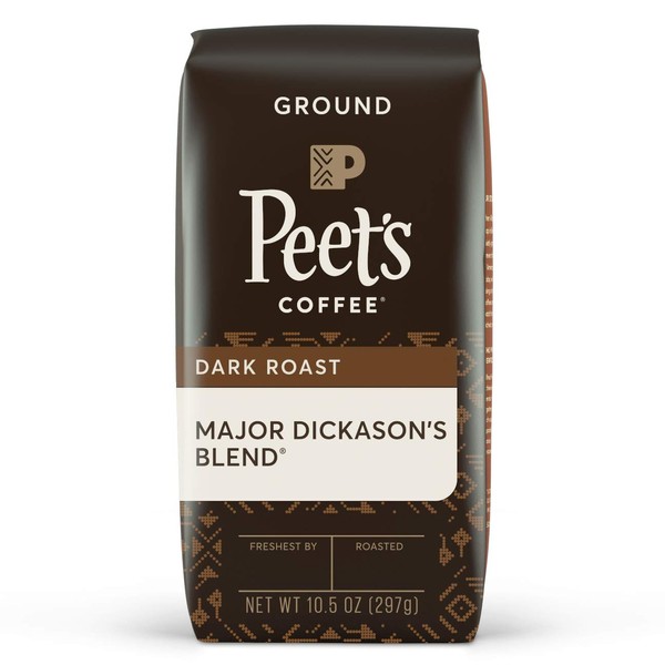 Peet's Coffee Major Dickason's Blend, Dark Roast Ground Coffee, 10.5 oz