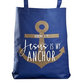 Religious Gif Bags, My Anchor Hebrews 6:19 Bible Verse Recycled Nylon, 16 Inch