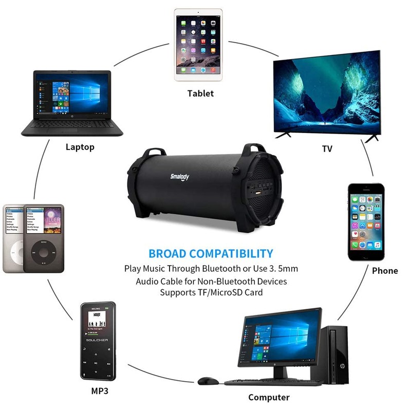 Portable Bluetooth Speaker, Louder Volume,Wireless Music Box Stereo Speakers with