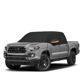 Kistrba Car Cab Cover for Mid-Size Truck Crew Cab, Truck Cooler Sunshade Roof Cover Compatible with Toyota Tacoma, Chevy Colorado, Ford Ranger, GMC Canyon, Nissan Frontier, Black
