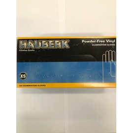 Hauberk *1-Pack* Hauberk Powder Free Vinyl 100 Examination Gloves Extra Small HVPF001