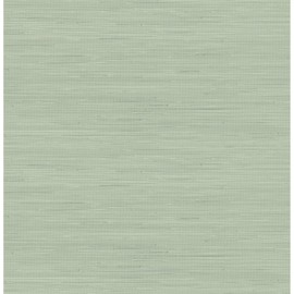 NuWallpaper x Social Social Classic Faux Grasscloth Peel and Stick Wallpaper, Sage