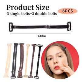 6 Pieces Facelift Bands with Clips, Eyebrows and Eyes Single Bands Lift Clip Kits, Face Lift Stretching Strap Face Lifting Patch, Invisible Facelift Patch Elastic Band Adjustable Rubber for Hair
